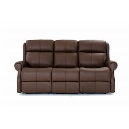 Leather Power Reclining Sofa with Power Tilt Headrests and USB Charging Ports